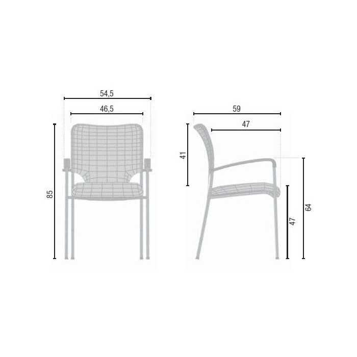Silla confidente modelo RED