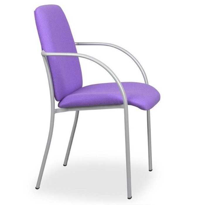 Silla confidente CARLES 4, anclaje recto, brazos fijos, gran acolchado