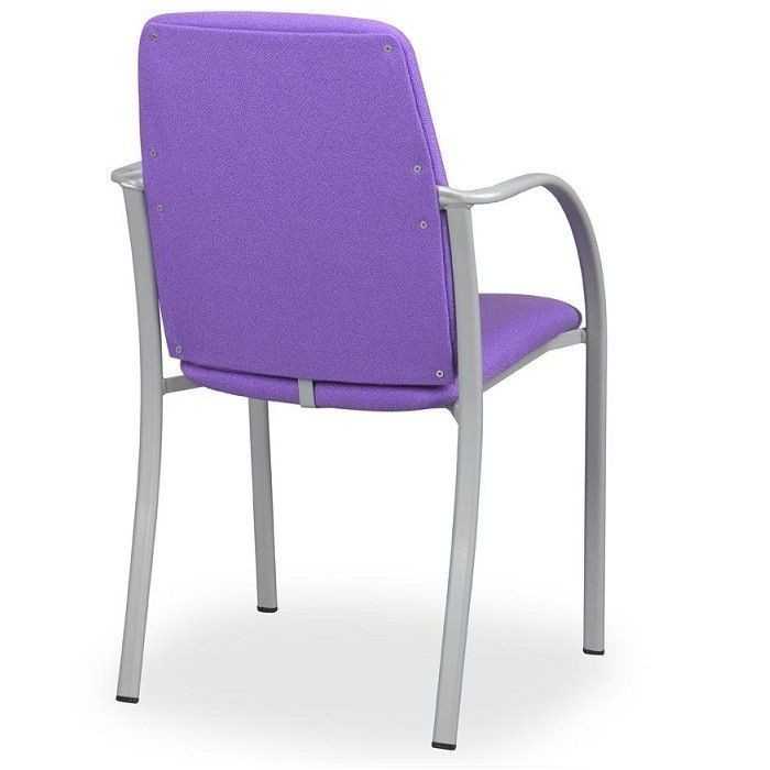 Silla confidente CARLES 4, anclaje recto, brazos fijos, gran acolchado