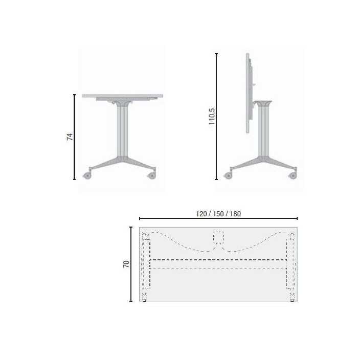 Mesa colectividad plegable NET Rectangular