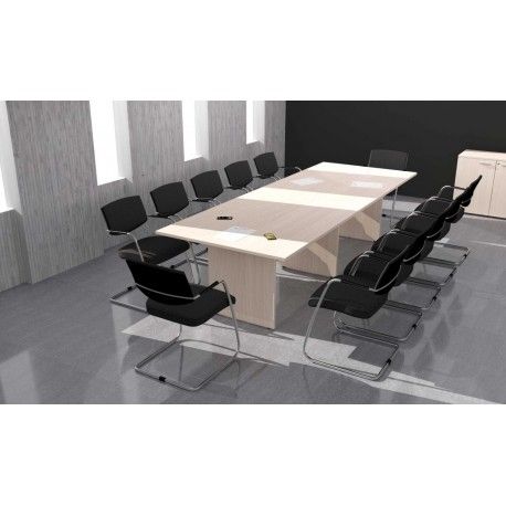Mesa reuniones Zafiro doble rectangular panel ancho 300 o 400 cm