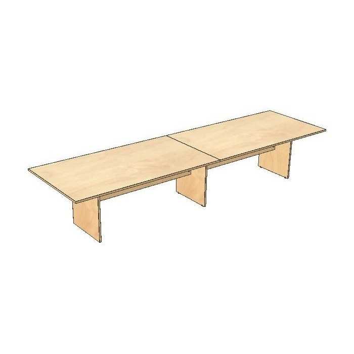 Mesa reuniones Zafiro doble rectangular panel ancho 300 o 400 cm