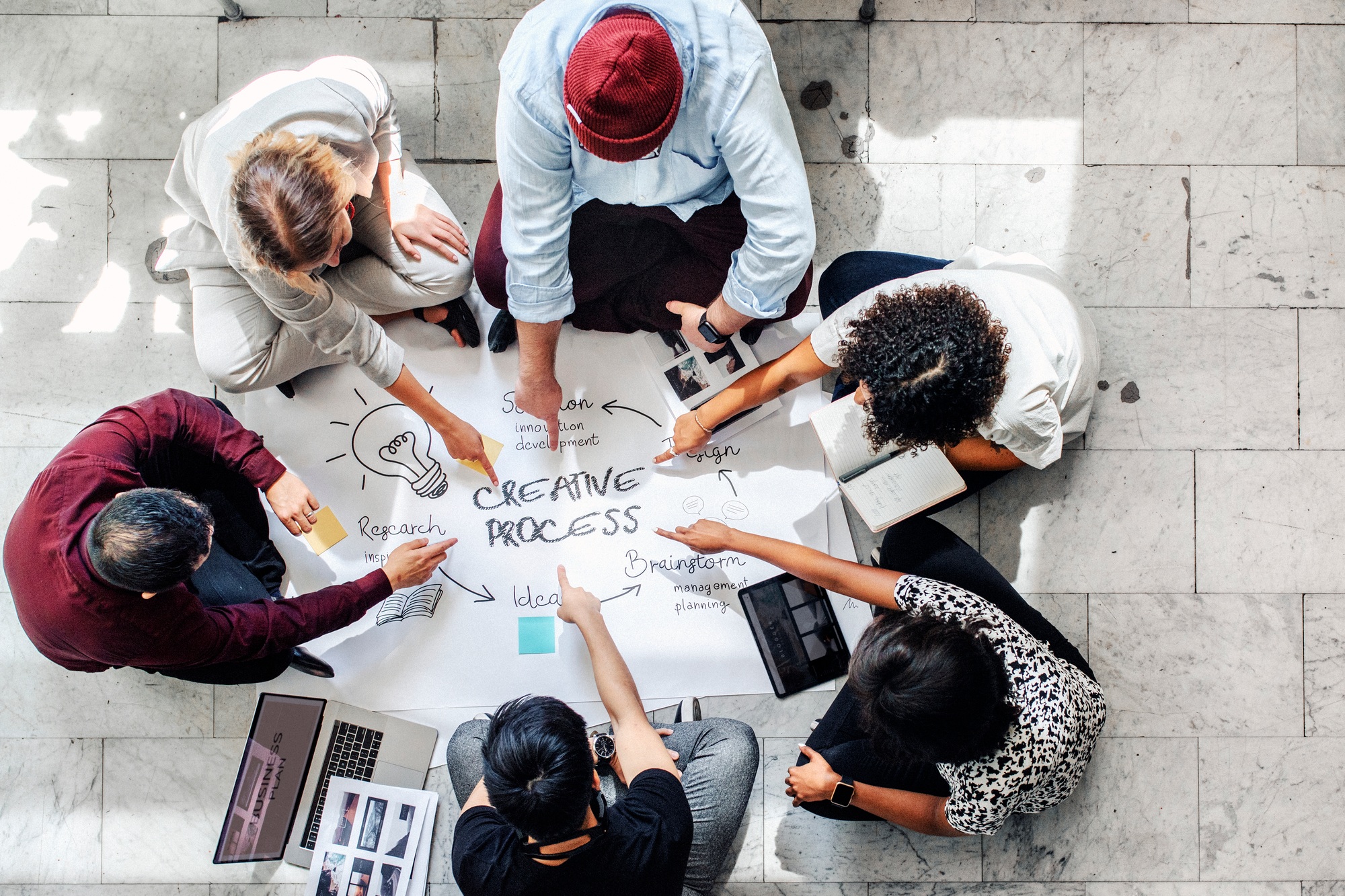 Startup business team brainstorming