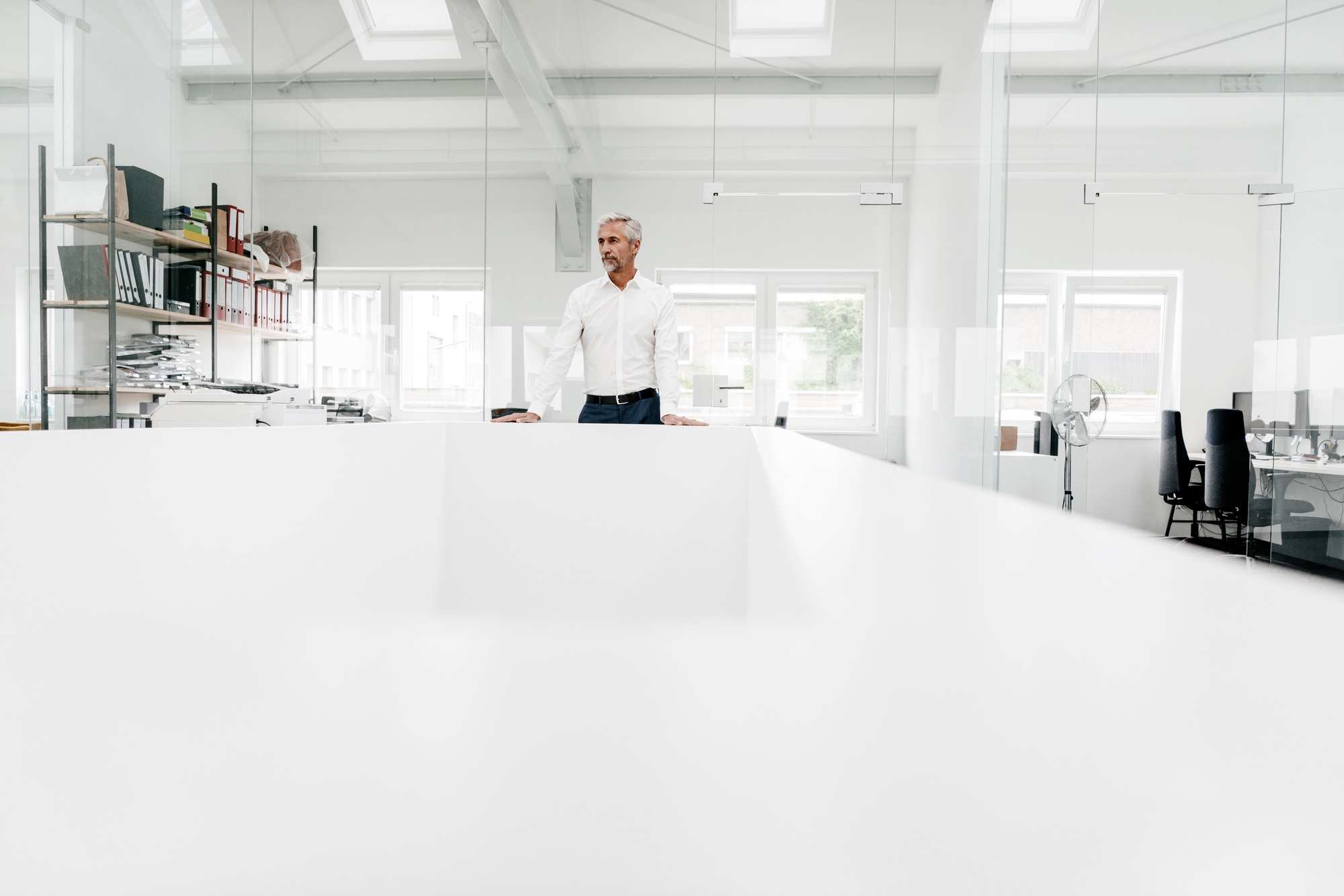 Mature businessman at conference table in office