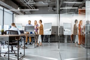 People working in the modern office