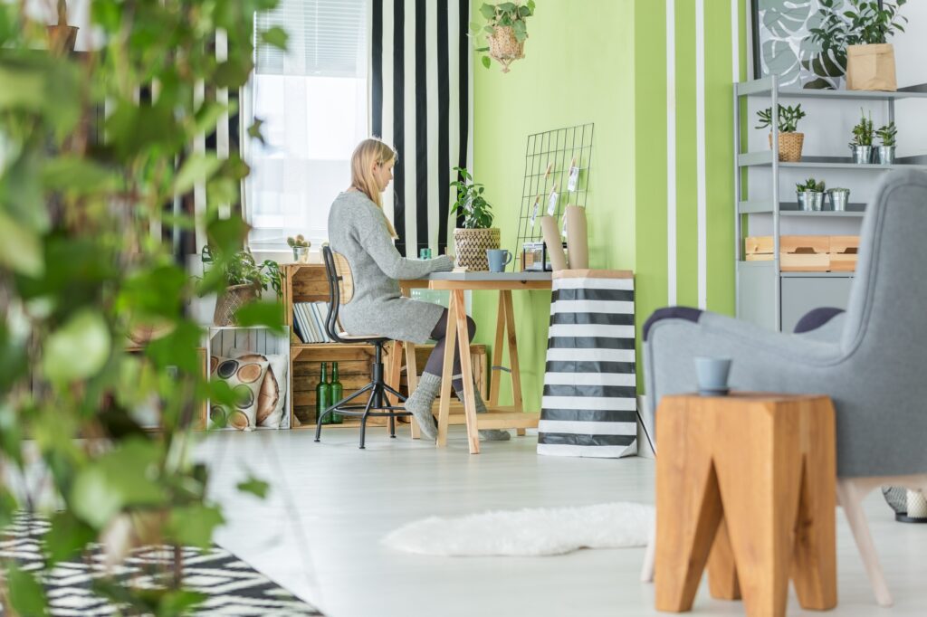 Functional office and living room