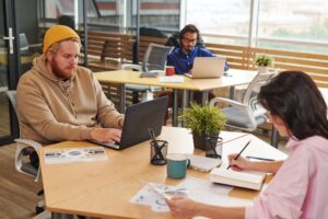 Managers in coworking space